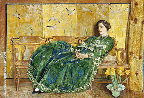 The Green Gown 1920 by Childe Hassam | Oil Painting Reproduction