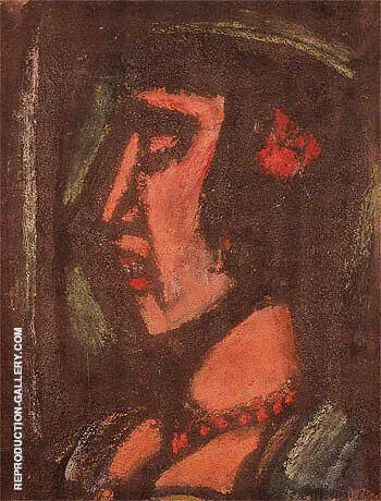 Bust of a Woman Wearing a Necklace 1930 By George Rouault