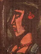Bust of a Woman Wearing a Necklace 1930 By George Rouault