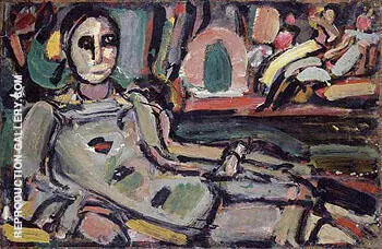 Pierrot Reclining 1932 By George Rouault