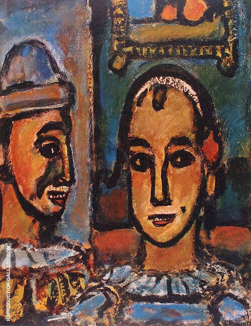 Heads of Two Clowns by George Rouault | Oil Painting Reproduction