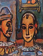 Heads of Two Clowns By George Rouault