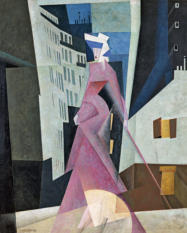 Lady in Mauve 1922 by Lyonel Feininger | Oil Painting Reproduction