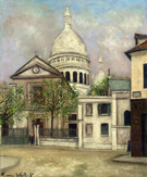Eglise Saint Pierre and The Coupola of Sacere Coeur 1911 By Maurice Utrillo