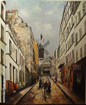 Moulin De La Galette c1908 by Maurice Utrillo | Oil Painting Reproduction