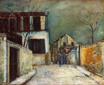 Rue Du Mont Cenis in the Snow 1917 | Oil Painting Reproduction