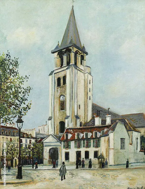 St Germain Des Pres Paris 1917 By Maurice Utrillo