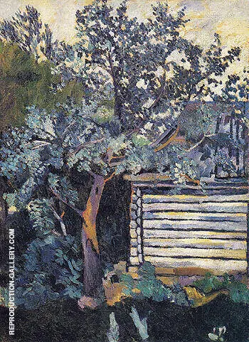 Trees and a Peasant Hut 1907 By Natalia Goncharova