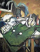 Still Life Fish and Brush c1907 By Natalia Goncharova