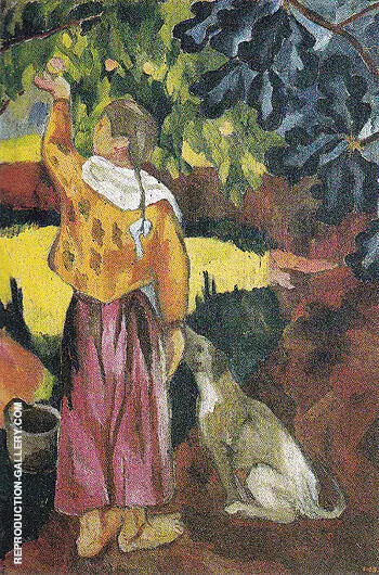 Picking Fruit Volet of a Polyptych 1908 A By Natalia Goncharova
