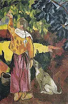 Picking Fruit Volet of a Polyptych 1908 A By Natalia Goncharova