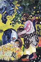 Picking Fruit Volet of a Polyptych 1908 B By Natalia Goncharova