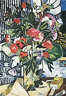 Bouquet and Container of Paints 1909 By Natalia Goncharova