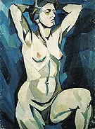 Artists Model on the Blue Background c1909 By Natalia Goncharova