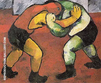 Wrestlers c1908 By Natalia Goncharova