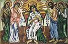 Mother of God Enthroned and Bystanders c1909 By Natalia Goncharova