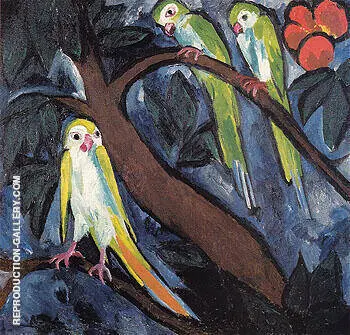 Parrots 1910 By Natalia Goncharova