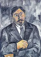 Portrait of an Unknown Man in Black c1910 By Natalia Goncharova