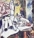 Still Life Scrolls and Stela c1910 By Natalia Goncharova