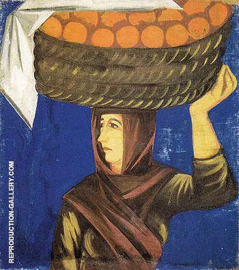 Woman Carrying Oranges c1910 By Natalia Goncharova