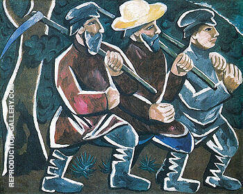 Mowers 1911 by Natalia Goncharova | Oil Painting Reproduction