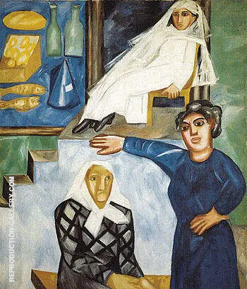 Jews on a Street 1912 By Natalia Goncharova