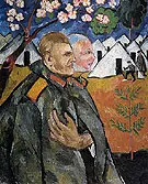 Portrait of Mikhail Larionov and His Platoon Commander 1911 By Natalia Goncharova