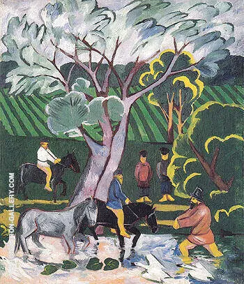 Bathing Horses 1911 By Natalia Goncharova