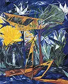 Rayonist Forest Yellow and Green 1913 By Natalia Goncharova