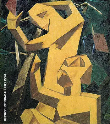 Peasants Picking Grapes c1913 By Natalia Goncharova