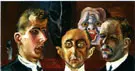 Group Portrait Giinther Franke Paul Ferdinand Schmidt and Karl Nierendorf 1923 By Otto Dix