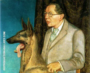 The Photographer Hugo Erfurth with His Dog Ajax 1926 By Otto Dix