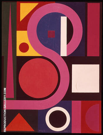 A No 2 1955 by Auguste Herbin | Oil Painting Reproduction