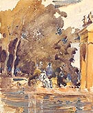 Park with Pool and Stateu c1907 By A Y Jackson