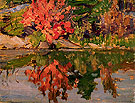 Red Trees Reflected in Lake 1913 By A Y Jackson