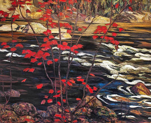 The Red Maple 1914 by A Y Jackson | Oil Painting Reproduction