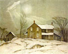 Farm House March Day By A J Casson