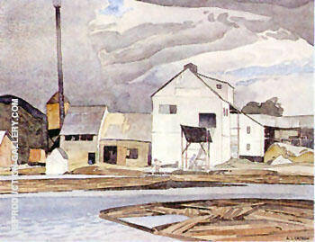 Lumber Mill by A J Casson | Oil Painting Reproduction