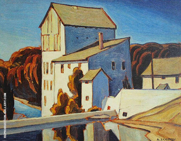 Old Mill Elora by A J Casson | Oil Painting Reproduction