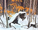 Birch Leaves in Winter By A J Casson