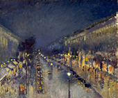 The Boulevard Montmartre at Night 1897 By Camille Pissarro