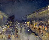 The Boulevard Montmartre at Night 1897 By Camille Pissarro