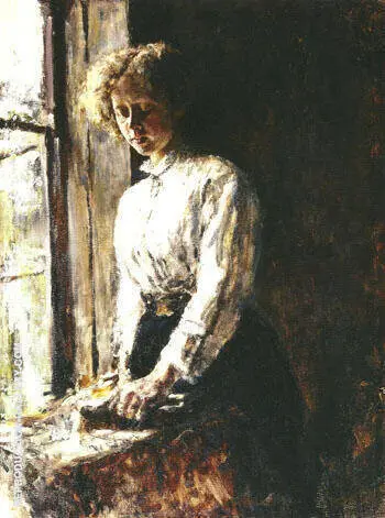 by the Window Portrait of Olga Trubnikova 1886 By Valentin Serov
