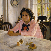 Girl with Peaches Portrait of Vera Mamontova 1887 By Valentin Serov