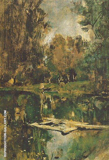 Pond in Abramtsevo 1886 by Valentin Serov | Oil Painting Reproduction