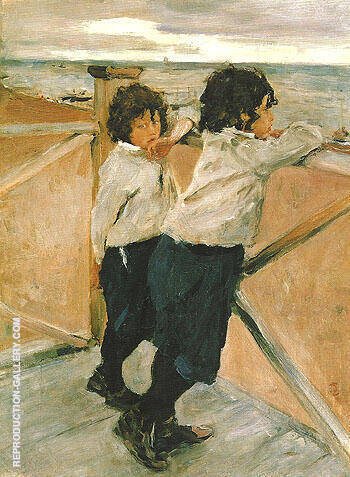 Children Sasha and Yura Serov 1899 | Oil Painting Reproduction