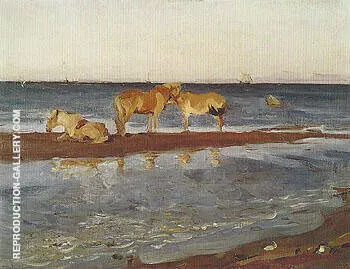 Horses on a Shore 1905 By Valentin Serov