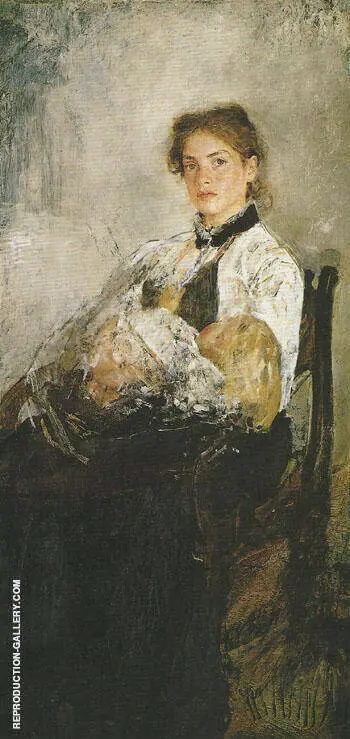 Portrait of Nadezhda Derviz with her Child c1888 By Valentin Serov