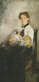 Portrait of Nadezhda Derviz with her Child c1888 By Valentin Serov
