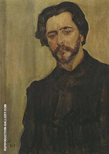 Portrait of the Writer Leonid Andreev 1907 By Valentin Serov